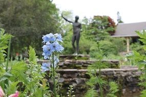 Greek statue in a garden
