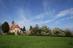 church near the green field