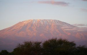 distant view of kilimanjaro in the morning haze