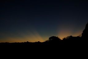 landscape of dark Guyana at the sunset