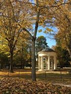 gazebo in a park in the fall in Treviso, Italy