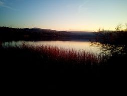 peaceful lake in twilight