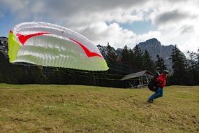 paraglider like sport in the alps