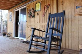 Wooden chair on a farm