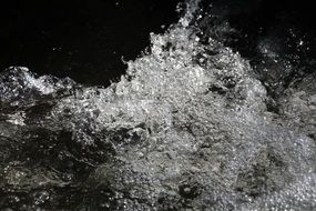 water cascade in black and white depicted