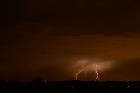 bright lightning during a storm