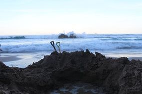 beach in new zealand at dusk