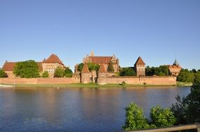 Landscape of the beautiful and colorful castle in Poland