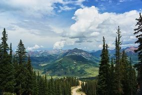 summer Mountain Landscape with clouds