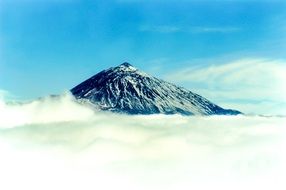 Teide volcano in thick clouds