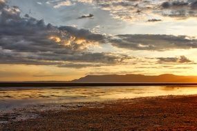 romantic Sunset with Clouds landscape