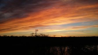twilight in orange sunset