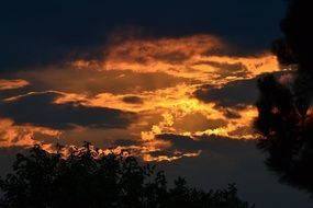 dramatic sky after sunset