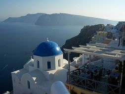 panoramic view of the picturesque coast of the mediterranean sea in greece