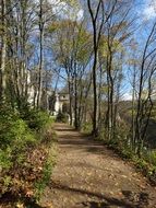 trail to the castle in the national park in poland