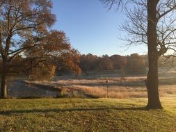 autumn on a lake in the countryside
