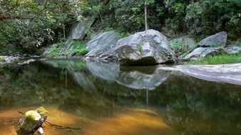 stones on the bank of a stream