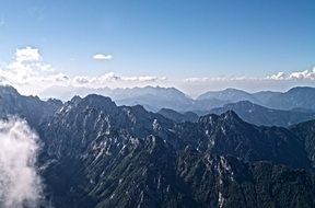 panorama of dark mountains