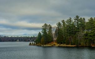 lake in the forest in canada