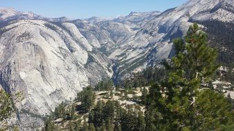 a landscape of mountains in the national park in America