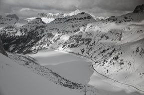 snow mountain pass in Italy