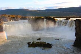 Rainbow on a Waterfall in Iceland