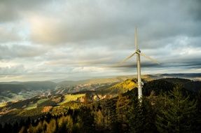 wind turbine on mountain