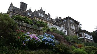 ancient house on a picturesque hill close-up