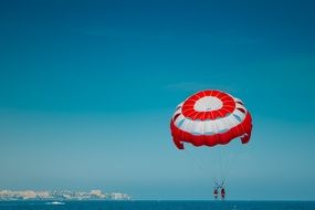 parachute as extreme over the sea