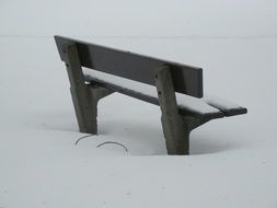 wooden Bench under Snow scenery