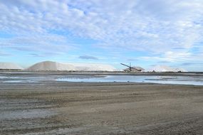 panorama of the salt mountain in Camargue, France