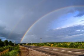 rainbow over the highway