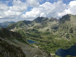 Mountains Tatry white cluds in sky panorama