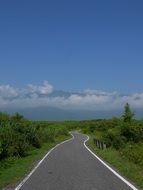 Long Empty asphalt road