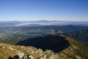 panorama of the western tatras on a sunny day