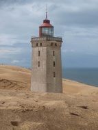 Lighthouse on a danish beach on the North sea