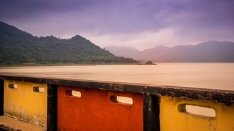 colorful fence on the coast