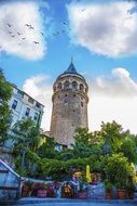 Landscape with the view of the Galata tower in Istanbul in Turkey