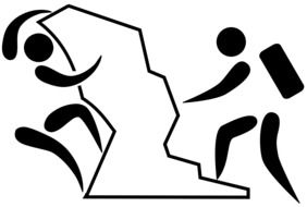 pictogram of a mountaineering and climbing