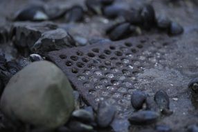 rusty grate on the beach in Denmark
