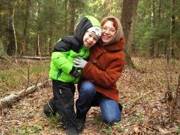 photo of Mom and Baby in Forest