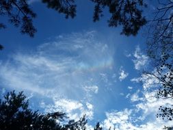 cloudy haze in the blue sky in summer