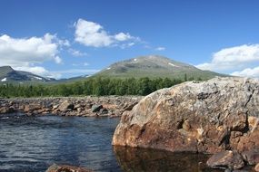 distant view of swedish mountain snasahögarna