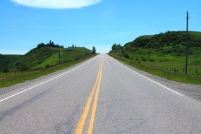 Landscape with the road in the countryside