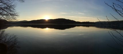 Sunset over a lake