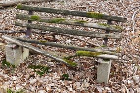 wooden broken bench