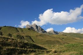 beautiful landscape of green mountains in Austria