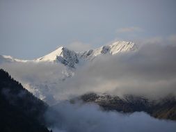 Snow on the mountains in South Tyrol