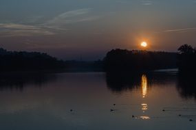 Landscape of Torino lake at the sunset