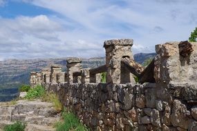 Landscape of stone ruins on a mountain